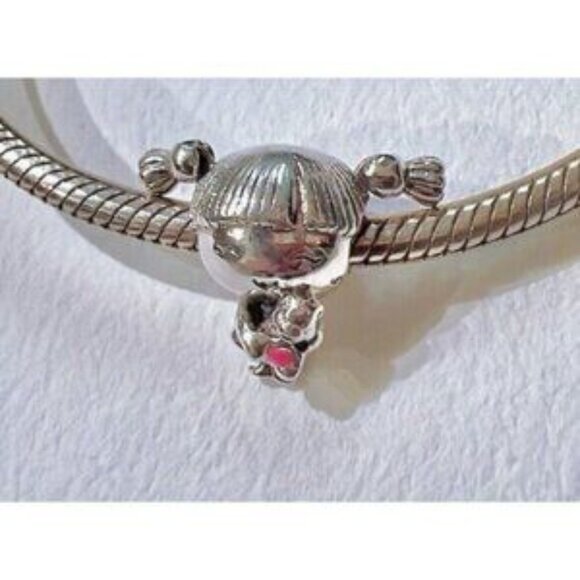 Little Girl Charm, S925 ALE Sterling Silver Charm, Charm For Pandora Bracelet - Picture 2 of 5